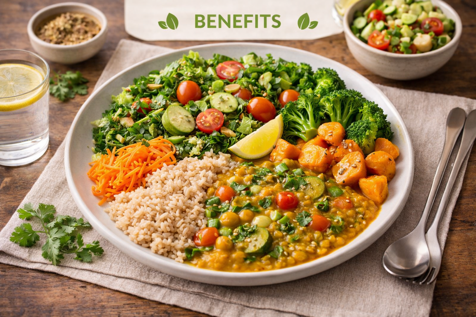 Healthy South Indian vegetarian platter