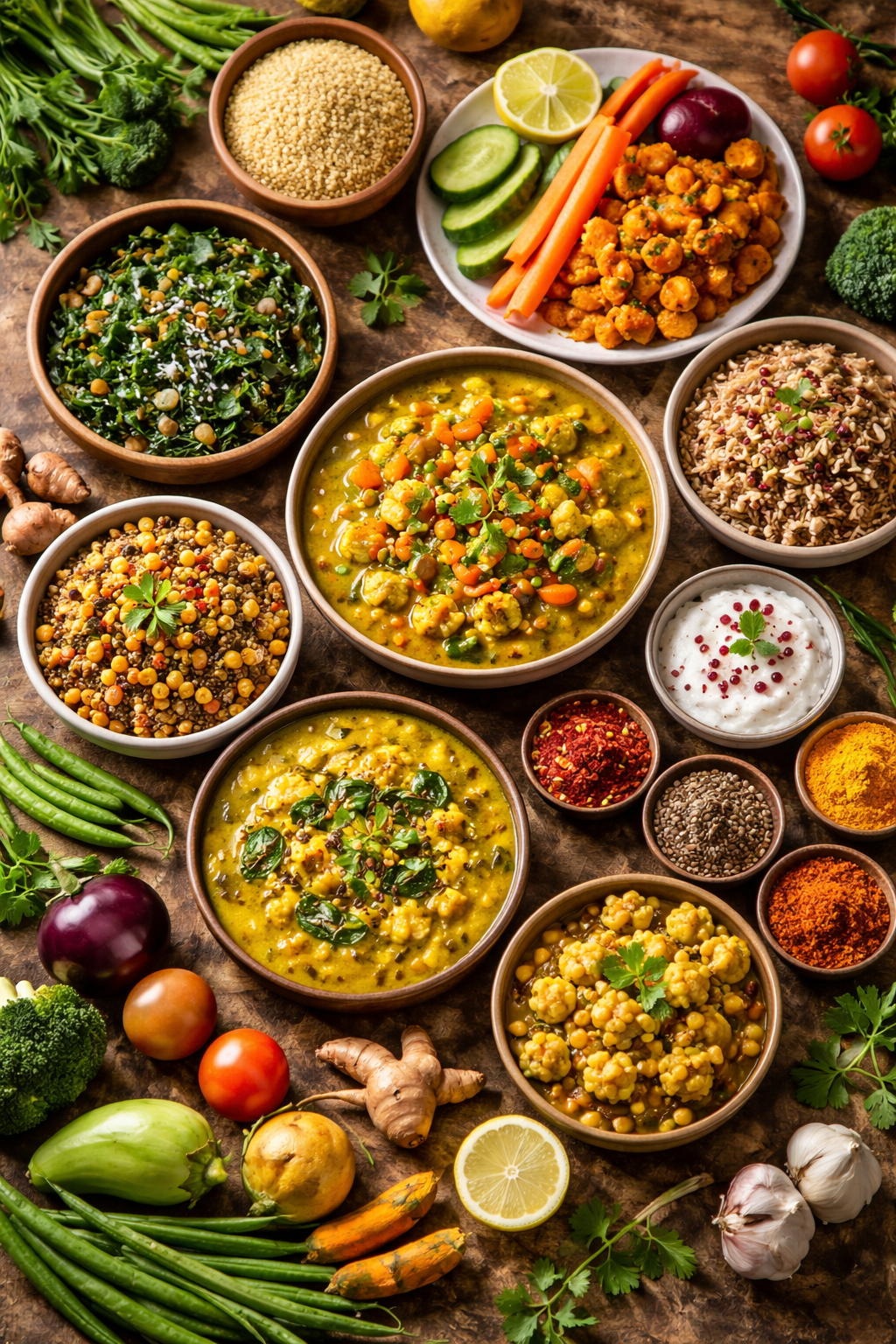 Vibrant Indian plant-based feast